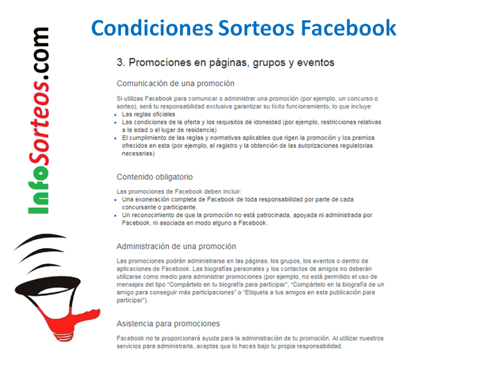 condiciones sorteos facebook
