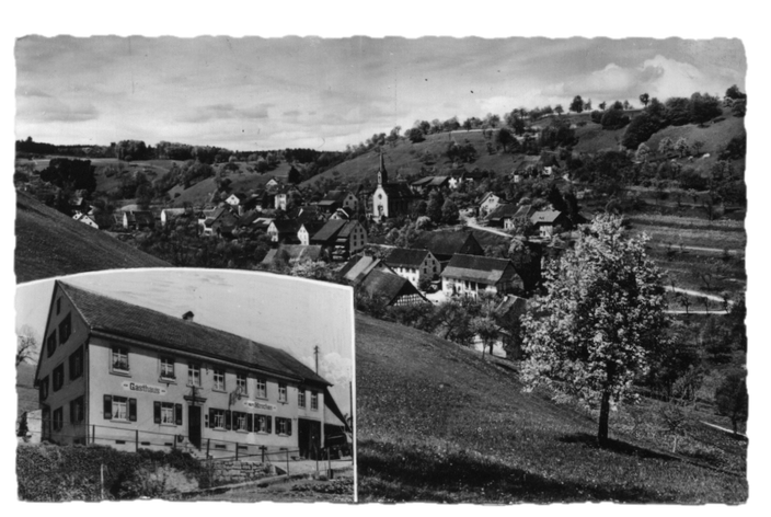 Gasthaus Hirschen mit Blick ueber Dossenbach