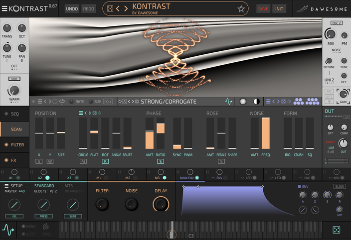 screenshot of kontrast showing overview