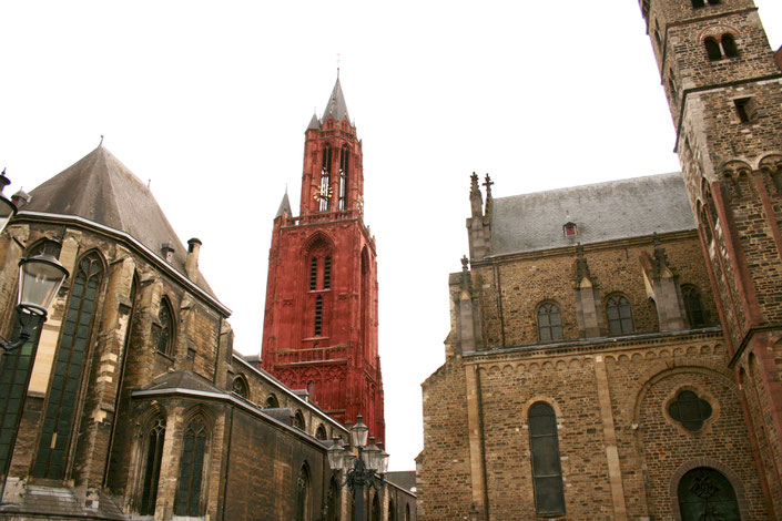 Maastricht Netherlands ofpenguinsandelephants Sint Janskerk red belltower