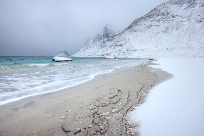 Haukland Beach im Winter, Lofoten