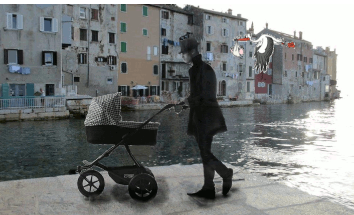 Kinderwagen-Storch-Wandls-Gwandl