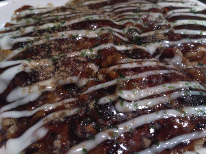 You need to ask for vegan okonomiyaki. No mayo for you! all rights reserved by onegai kaeru