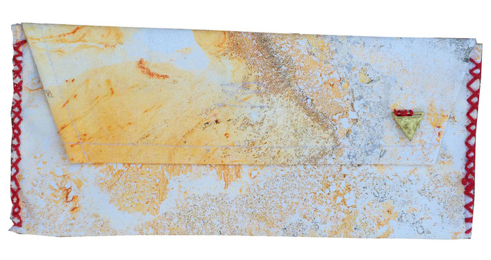 galaxy clutch bag 4 - front | made out of scrap canvas | SOLD 