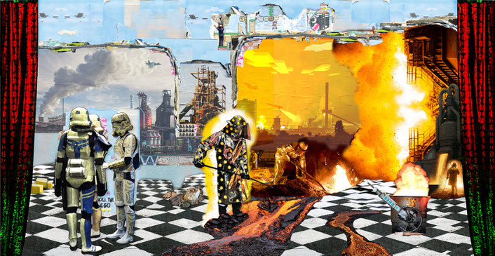 Patricia Lambertus | Magma |  2025 | Digitalprint auf Stoff | 300 × 900 cm
