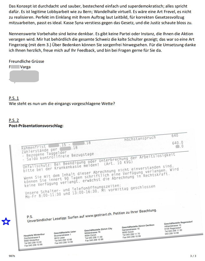 Gestravt - Kein RAV in Bluff: bitte PETITION unterzeichnen!