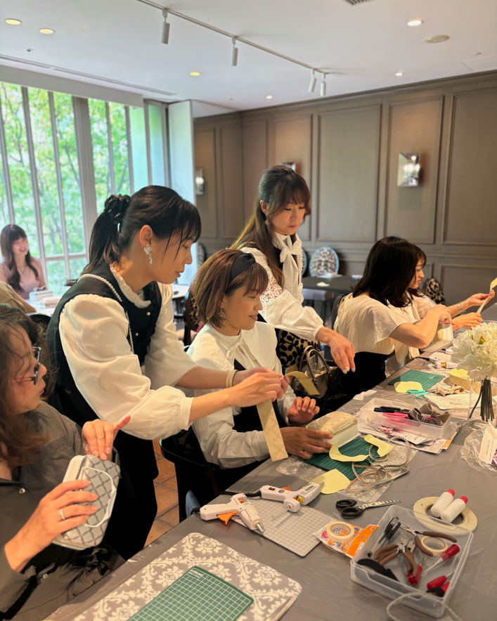 JourFin　ラブリボン　LoveRibbon　リボン　リボン教室　リボン教室芦屋　リボン　リボンワーク　リボン資格　リボンレッスン　木馬リボン　MOKUBAリボン　MOKUBA　カフェミナージュ　CafeMinage　　神戸北野ホテル　神戸北野ホテルカルチャーサロン