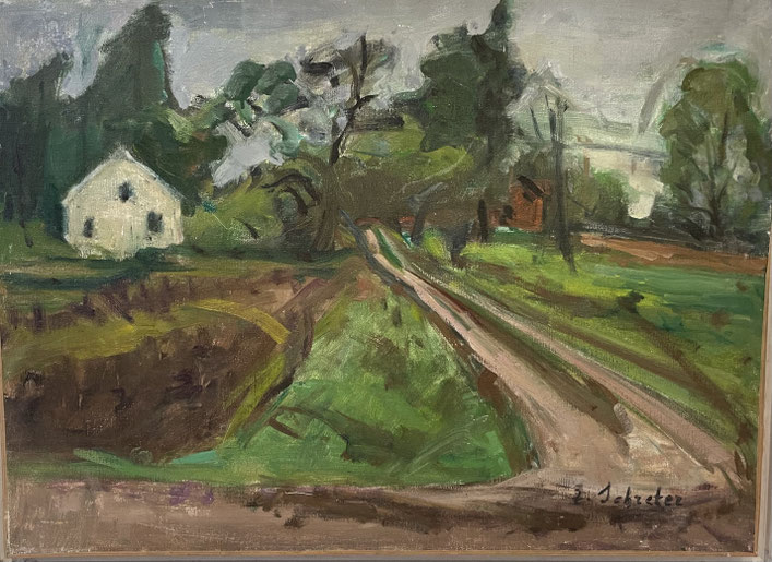 Sygmunt SCHRETER(1896-1977), Paysage, huile sur toile, signée , 54x73 cm , encadrée, expose à la galerie agnes thiebault