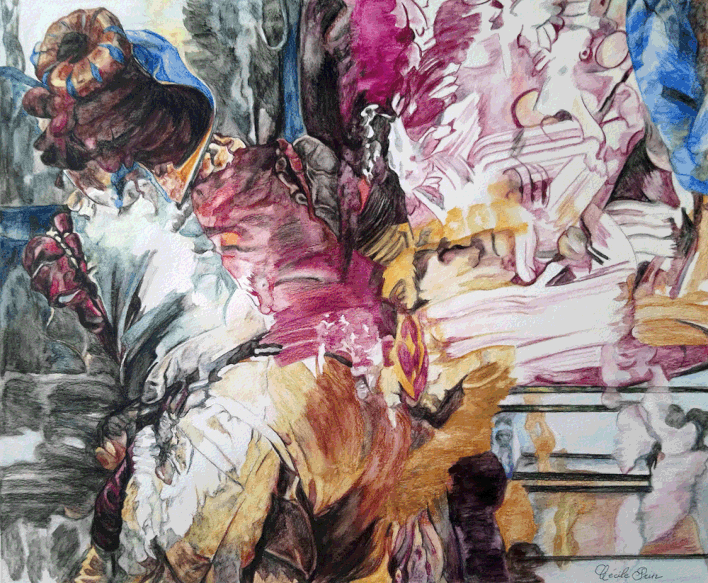 N° 62 des Lumineux - Aquarelle sur papier - 50 x 40