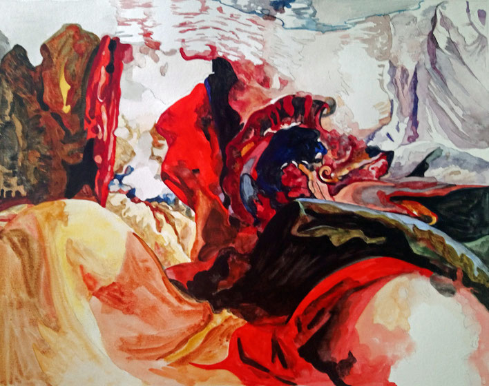 N° 63 DES LUMINEUX   aquarelle sur papier   50 x 40