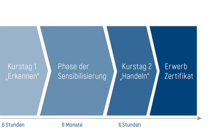Abb. Aufbau und Ablauf des Zertifikatskurses "Trauersensibles Team".