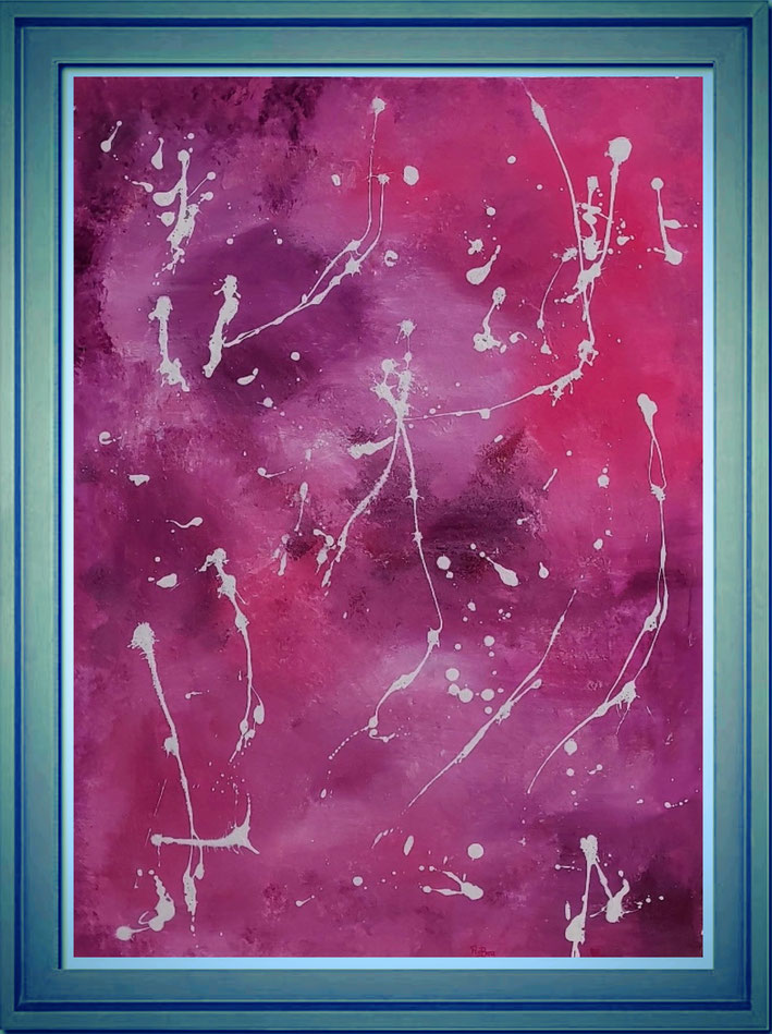 purple Galaxy, 50x70 cm, Acryl Struktur