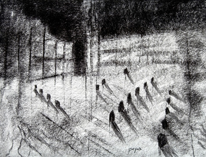 Cementerio 7, 2006 carboncillo 35X28 cm