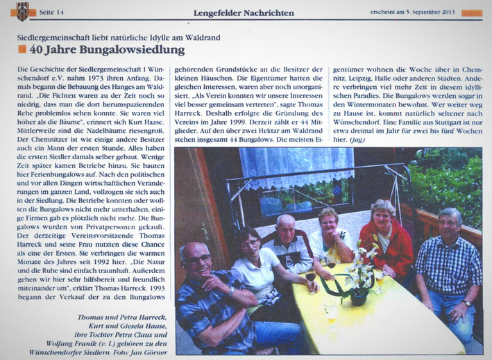 Bild: Siedlerverein Wünschendorf Erzgebirge Siedlergemeinschaft