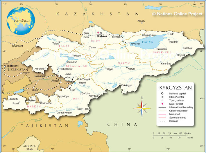 Map of Kyrgyzstan