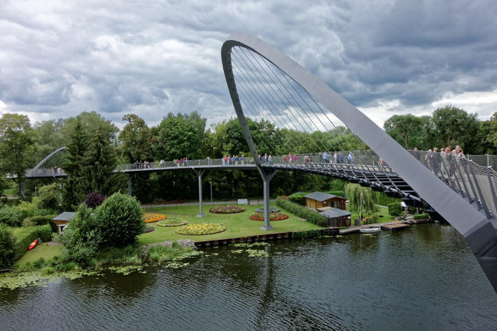 Die neue Fußgängerbrücke in Rathenow