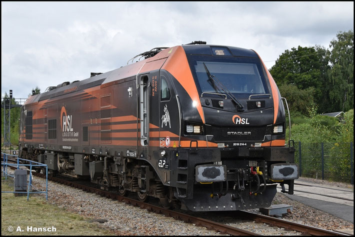 Am 23. August 2025 war 2019 314-4 der Firma HSL zum 32. Heizhausfest im SEM Chemnitz zu Gast