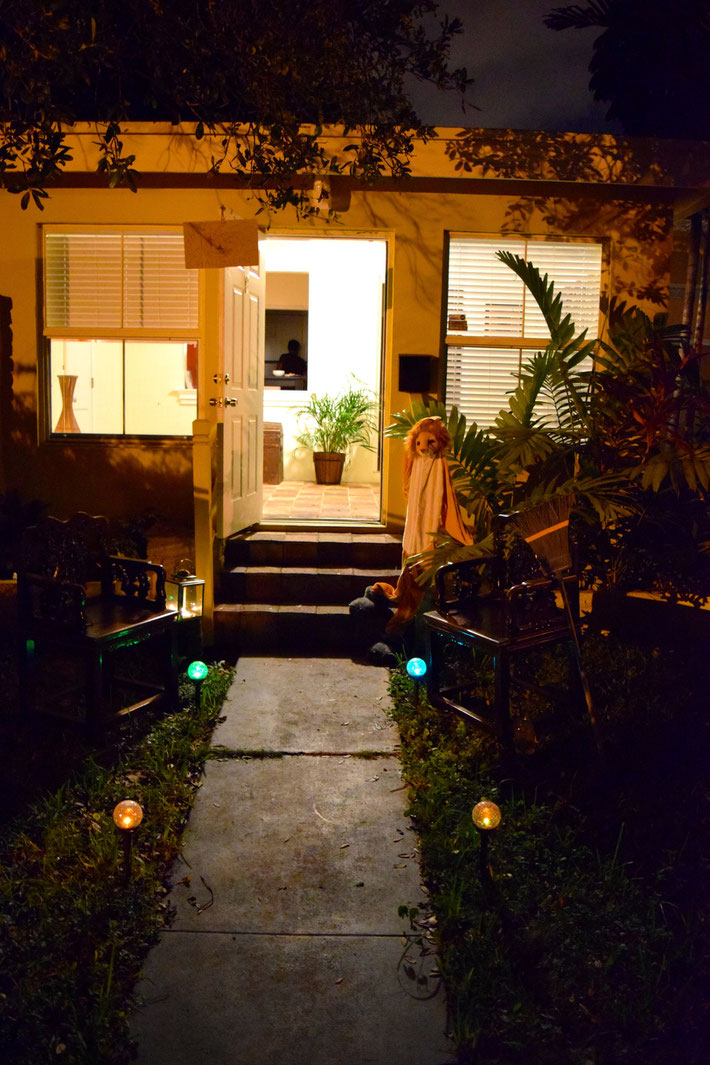 Notre maison, décorée avec ce que nous avions sous la main. L'année prochaine nous aurons tout ce qu'il faut, c'est promis !