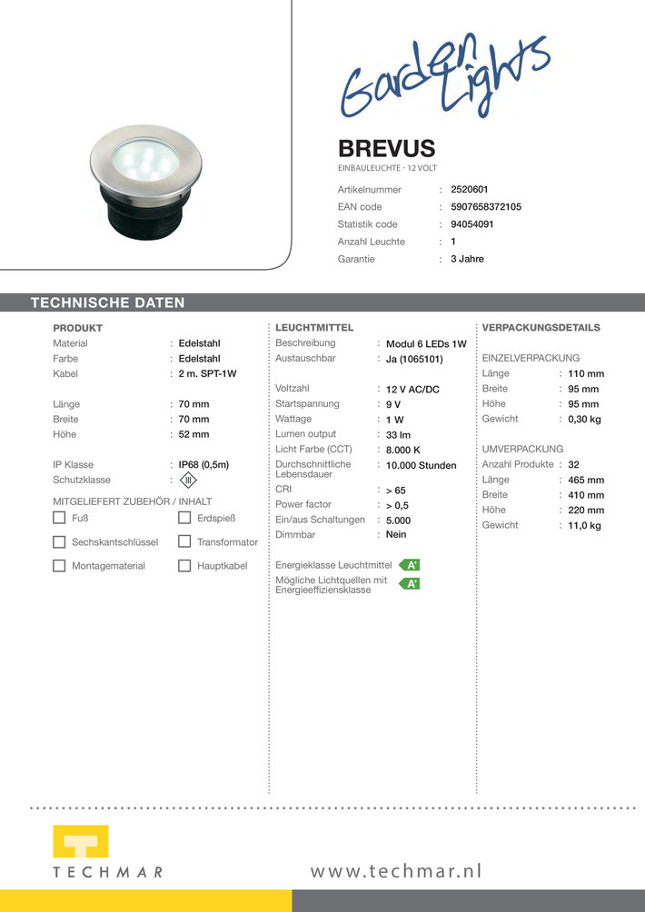 Brevus Produktblatt