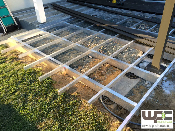 Bilder WPC Aluminium / Alu Unterkonstruktion für Terrassendielen WPC