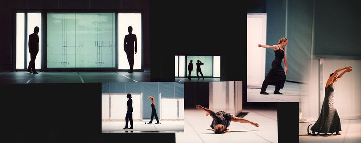 Susanne Linke Reinhild Hoffmann premiere 1999 Ueber Kreuz photo montage Heidemarie Franz