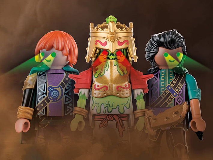 Die Besonderheit im Playmobil Paket 70751 sind die leuchtenden Augen der Skelettkrieger.