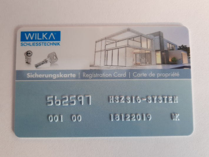 Wilka Sicherungskarte