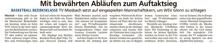 Artikel im Miesbacher Merkur am 30. September 2023 - Zum Vergrößern klicken