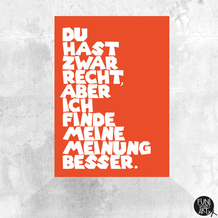 FUNI SMART ART, Postkarte, "Die bessere Meinung."