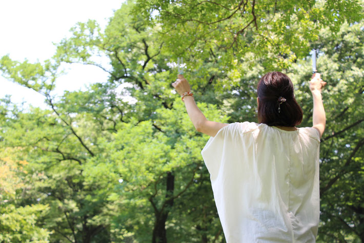 砧公園の木々と共鳴してるかな?