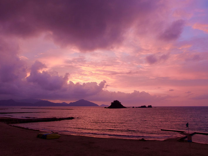 Sunset at Wakasa Wada Beach