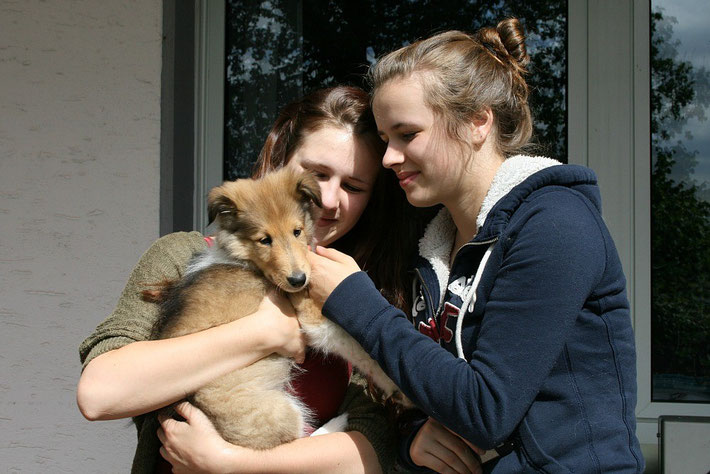 Abschied... Kathi und Lou mit unserem kleinen Clown - wir wünschen Dir alles Gute!