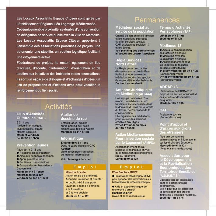 Accueil Maison Pour Tous Kallisté la Granière Léo Lagrange