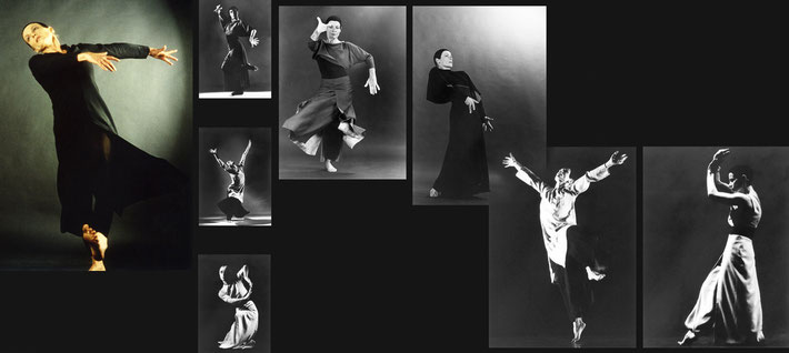 Susanne Linke Hommage an Dore Hoyer Afectos humanos Dolor UA Rekononstruktion 1987 Fotomontage Heidemarie Franz