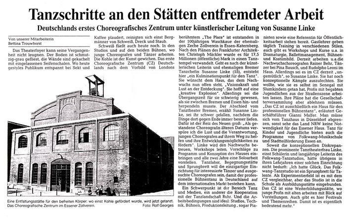 Artikel von Bettina Trouwborst, 23.11.2000