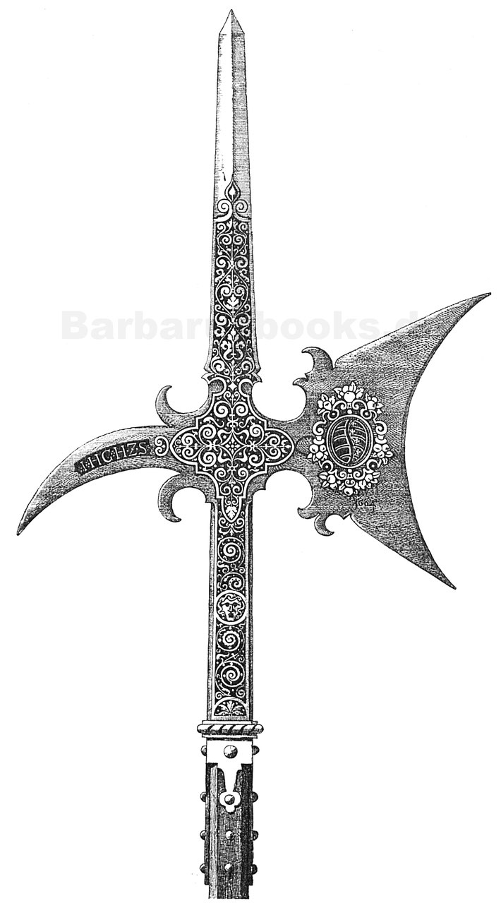 Hellebarde mit geätzten Renaissance-Ornamenten