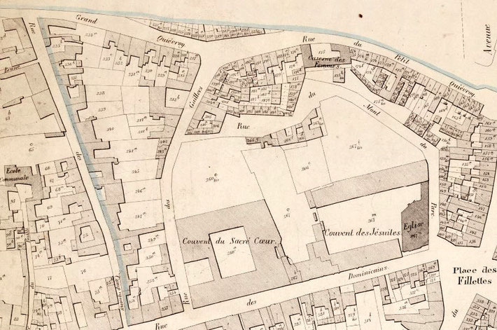 Bibliothèque Royale de Belgique, extrait du Plan POPP concernant la ville de Mons vers 1850-70, Cartesius