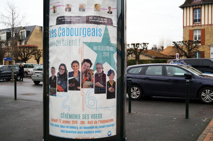 Affichage Place du Marché à Cabourg (Janvier 2016)