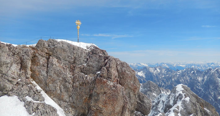 ドイツの最高峰、ツークシュピッツェの頂上