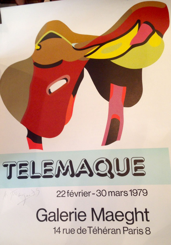 Hervé Télémaque  Affiche lithographie, signée au crayon  Datée 1979 Format 72 x 52 cm, EN STOCK À LA GALERIE AGNES THIEBAULT