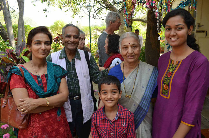 India ; Digambar with members of his family.