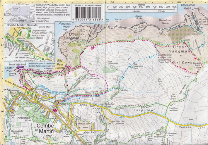 Combe Martin map-Jane Adams