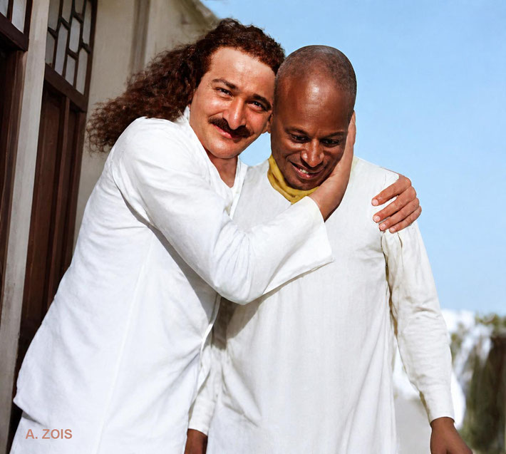 Meher Baba with Mohammed Mast. Image rendition by Anthony Zois. BP