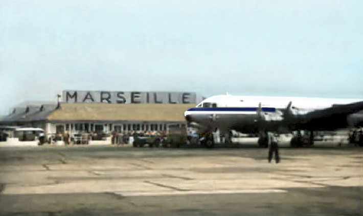 1957 : DC-4 at Marseille's Marignane Airport. Image rendered by Anthony Zois.