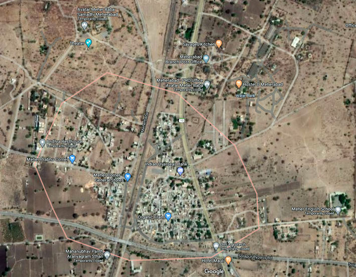 Meherabad & Arangaon - aerial view