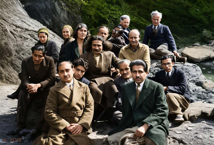 April 1932. Meher Baba at East Chalacombe, England. Image rendition by Anthony Zois.