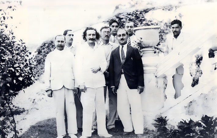 June 1932, Nanking, China. Meher Baba's Eastern men followers. Image enhanced by Anthony Zois.