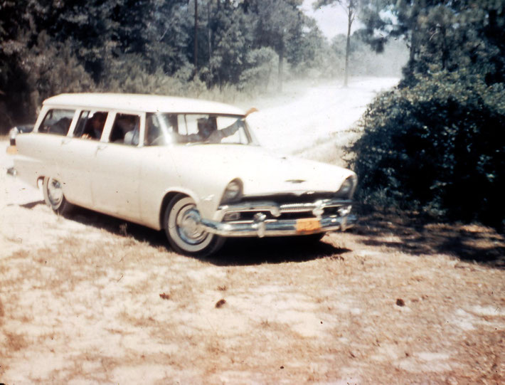 1950s. Meher Center. Baba seated in the front seat. Courtesy of the Shaw Family image