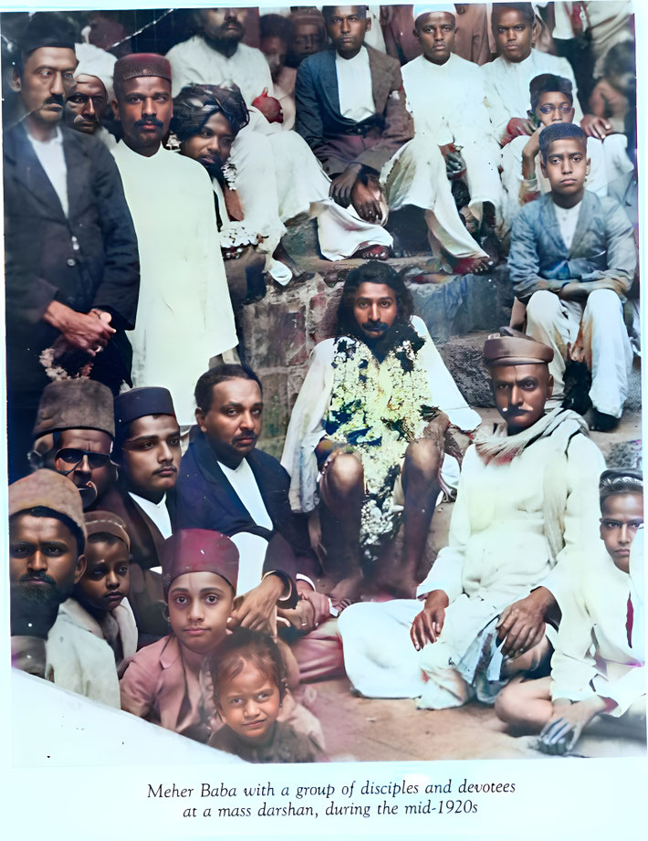  1925 - Meher Baba's birthday. Image enhanced by Anthony Zois.