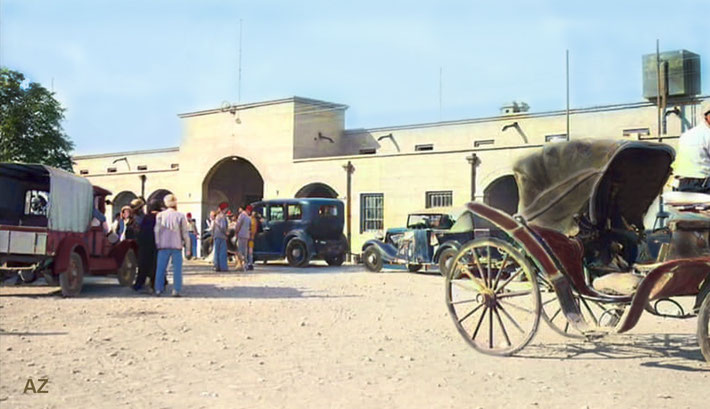 Kirkuk train station in the 1940s. Image rendition by A. Zois.